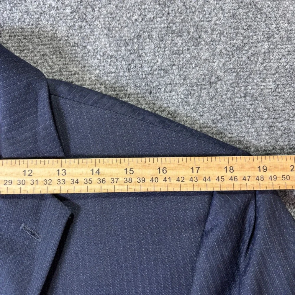 Jos A Bank 1905 Mens Slim Fit Navy Pinstripe Wool Suit Jacket Blazer 40L - Picture 6 of 11